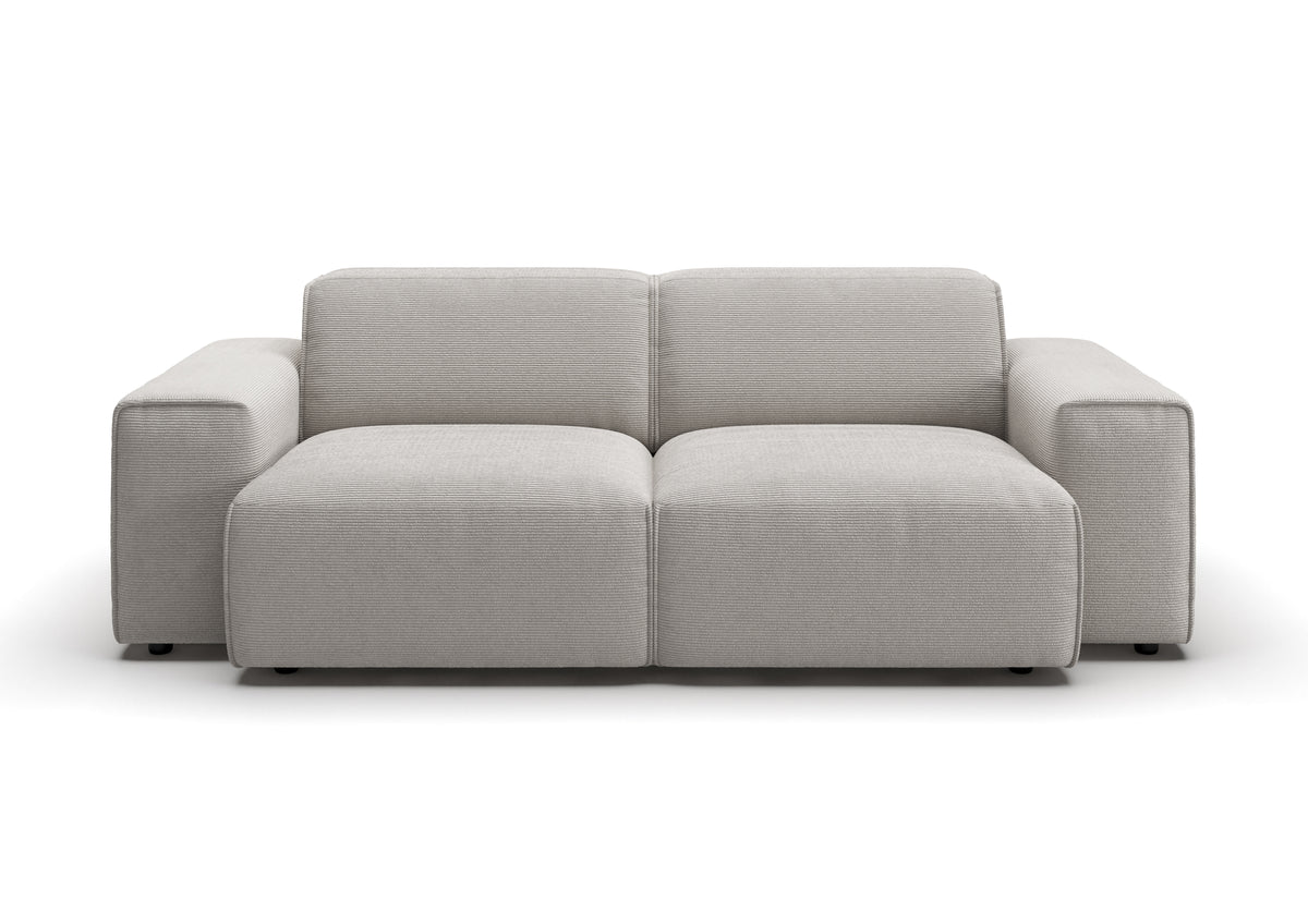 Lund 2,5-Sitzer-Sofa in Feincord Weiß – Ansicht von vorn