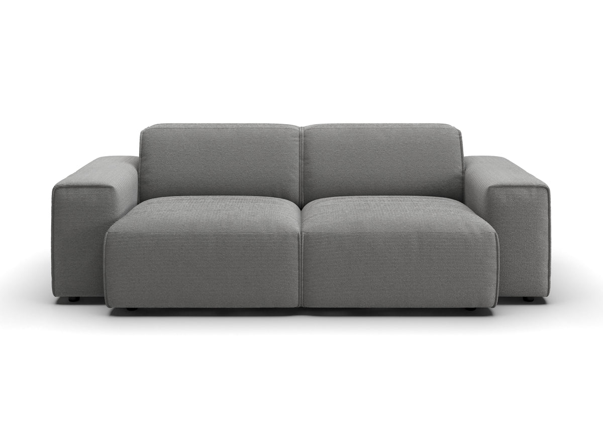 Lund 2,5-Sitzer-Sofa in Feincord Grau – Ansicht von vorn