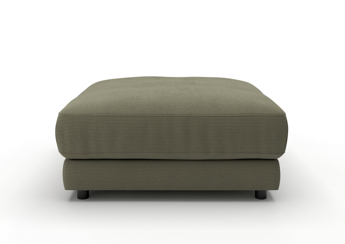 Skagen Hocker in Feincord Oliv – Ansicht von vorn