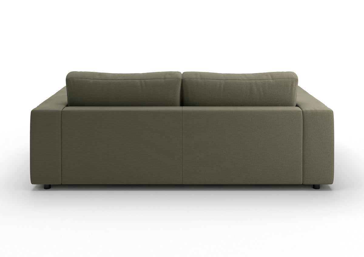 Skagen 2-Sitzer-Sofa in Feincord Oliv – Rückansicht