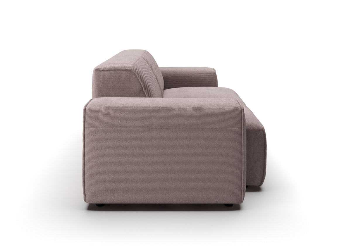 Lund 2-Sitzer-Sofa in Feincord Altrosa – Seitenansicht