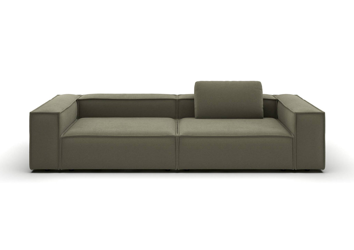 Bergen 3-Sitzer-Sofa in Feincord Oliv – Ansicht von vorn