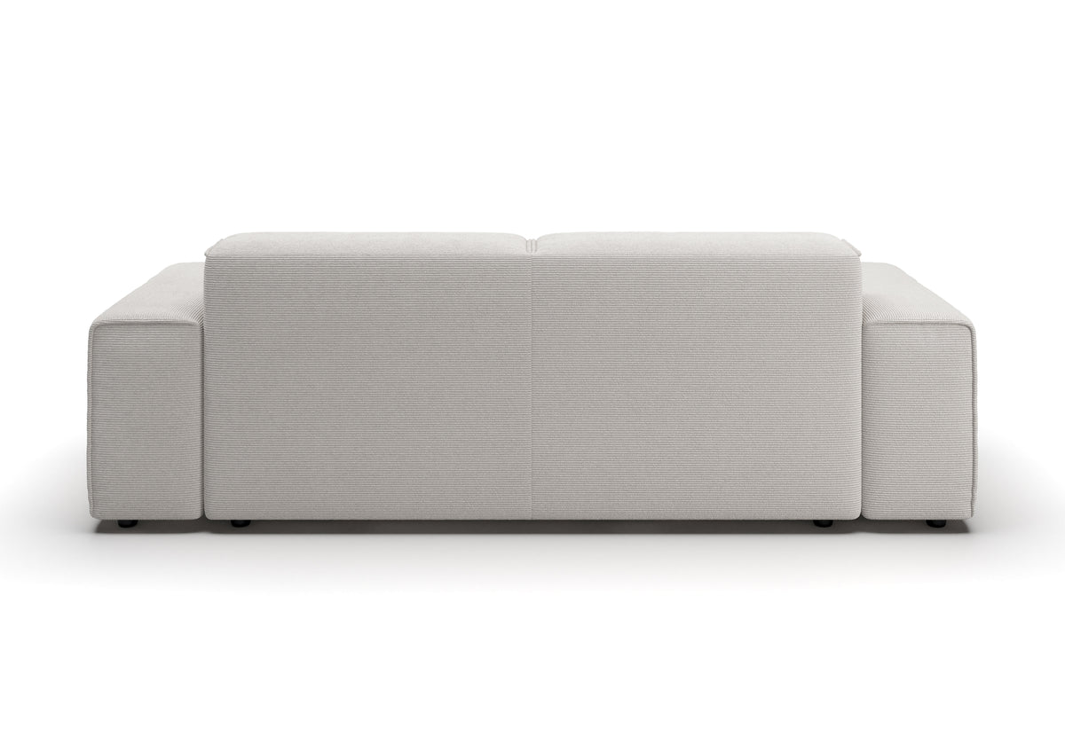 Lund 2,5-Sitzer-Sofa in Feincord Weiß – Rückansicht