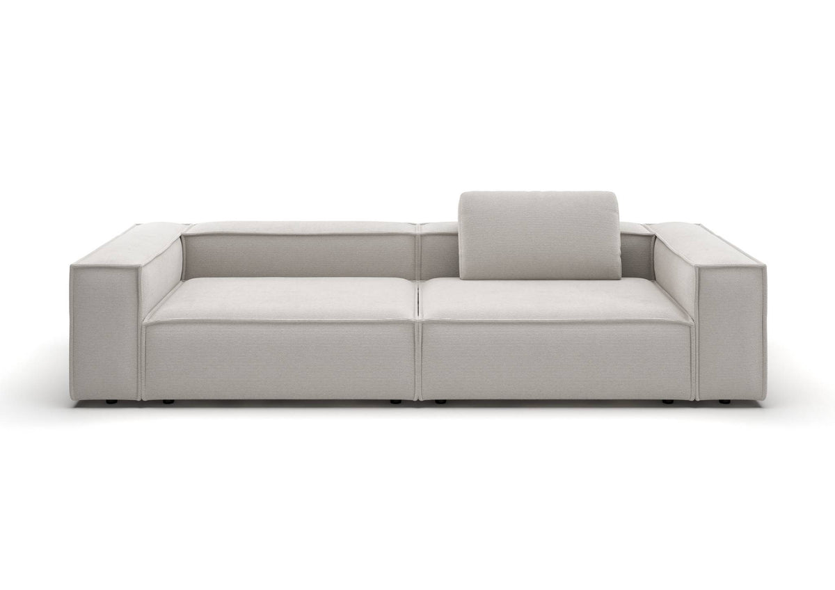 Bergen 3-Sitzer-Sofa in Feincord Weiß – Ansicht von vorn
