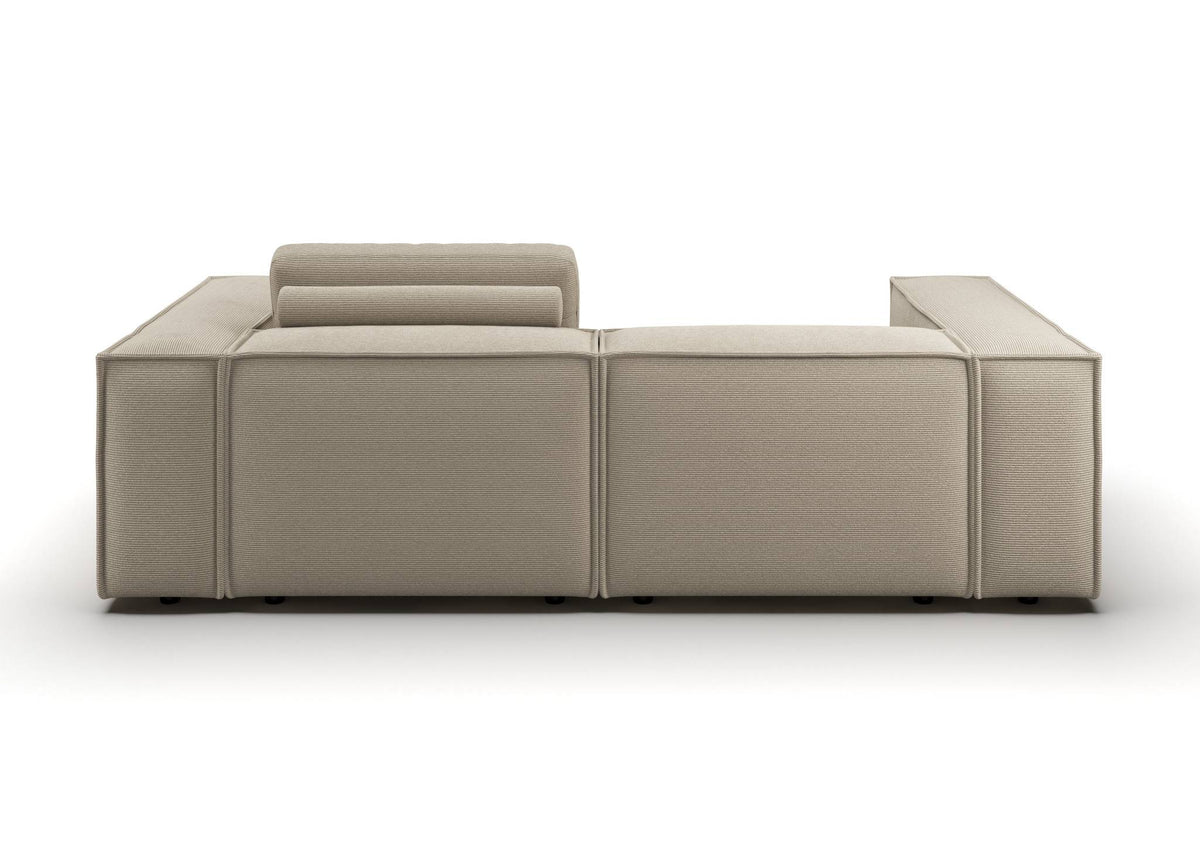 Bergen 2-Sitzer-Sofa in Feincord Sand – Rückansicht