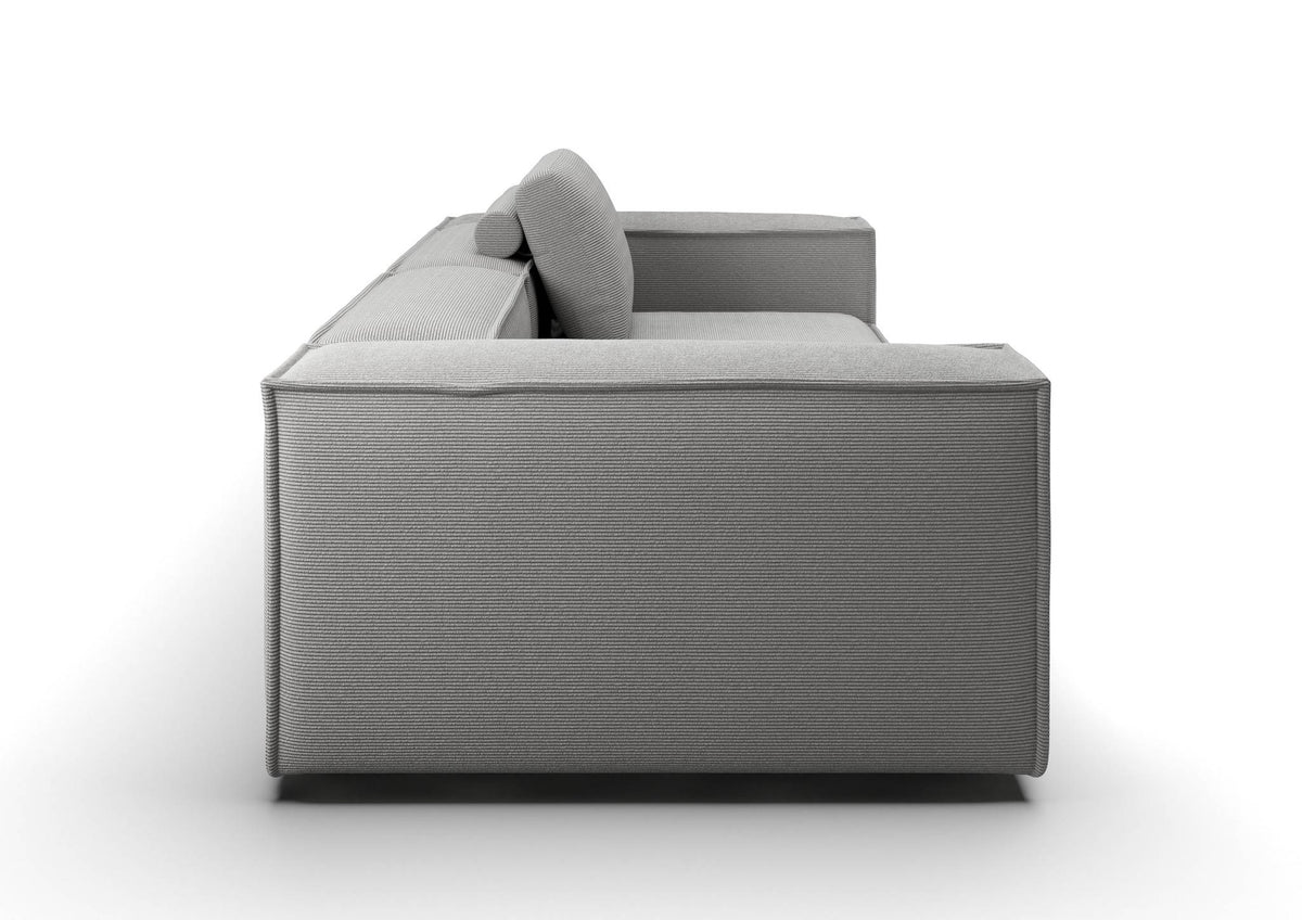 Bergen 2-Sitzer-Sofa in Feincord Grau – Seitenansicht
