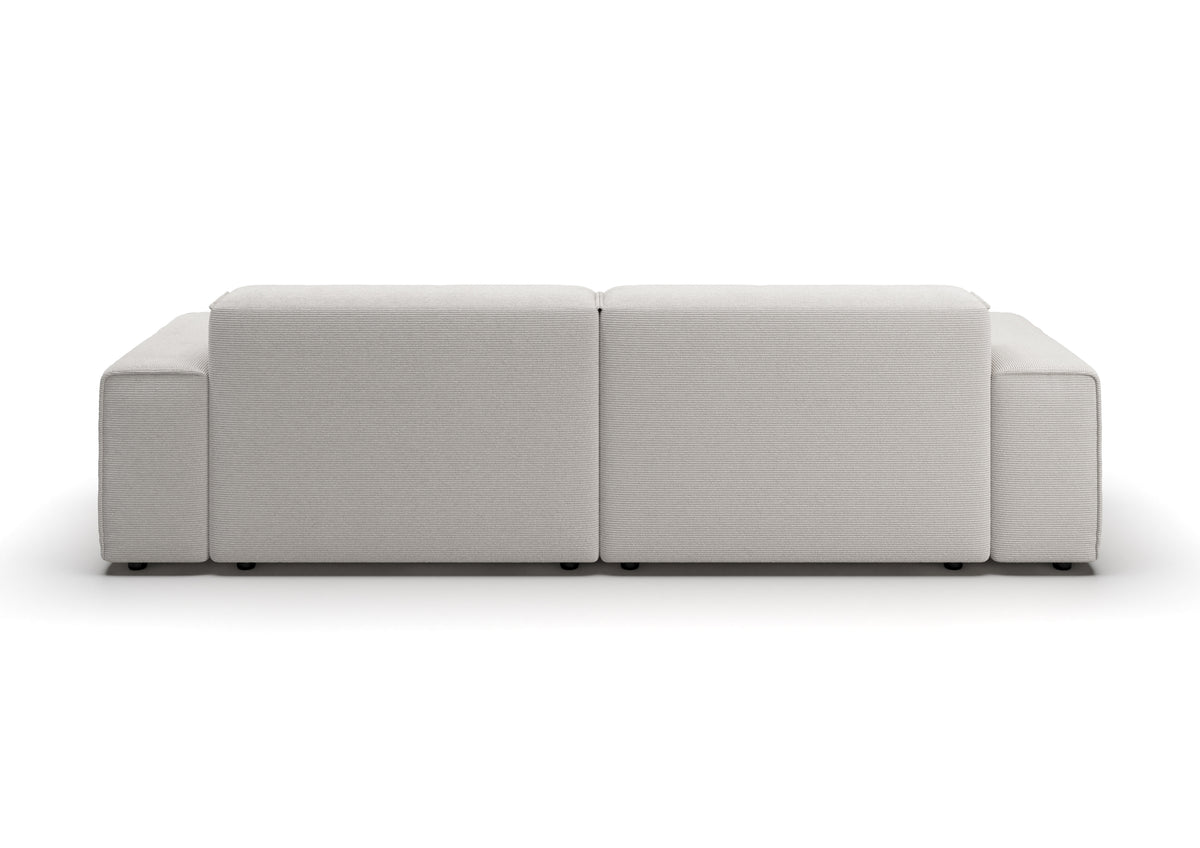 Lund 3-Sitzer-Sofa in Feincord Weiß – Rückansicht