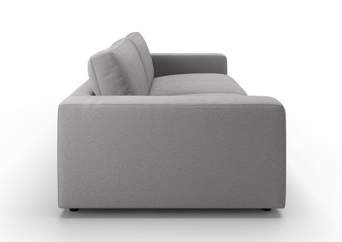 Skagen 3-Sitzer-Sofa in Feincord Grau – Seitenansicht