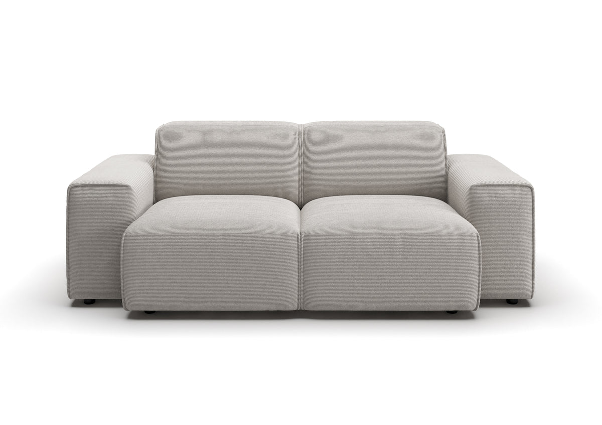 Lund 2-Sitzer-Sofa in Feincord Weiß – Ansicht von vorn