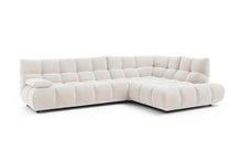 Ribe Ecksofa in L-Form in Feincord Weiß, Ecke rechts