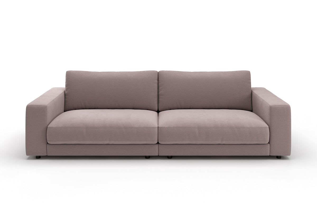 Skagen 3-Sitzer-Sofa in Feincord Altrosa – Ansicht von vorn
