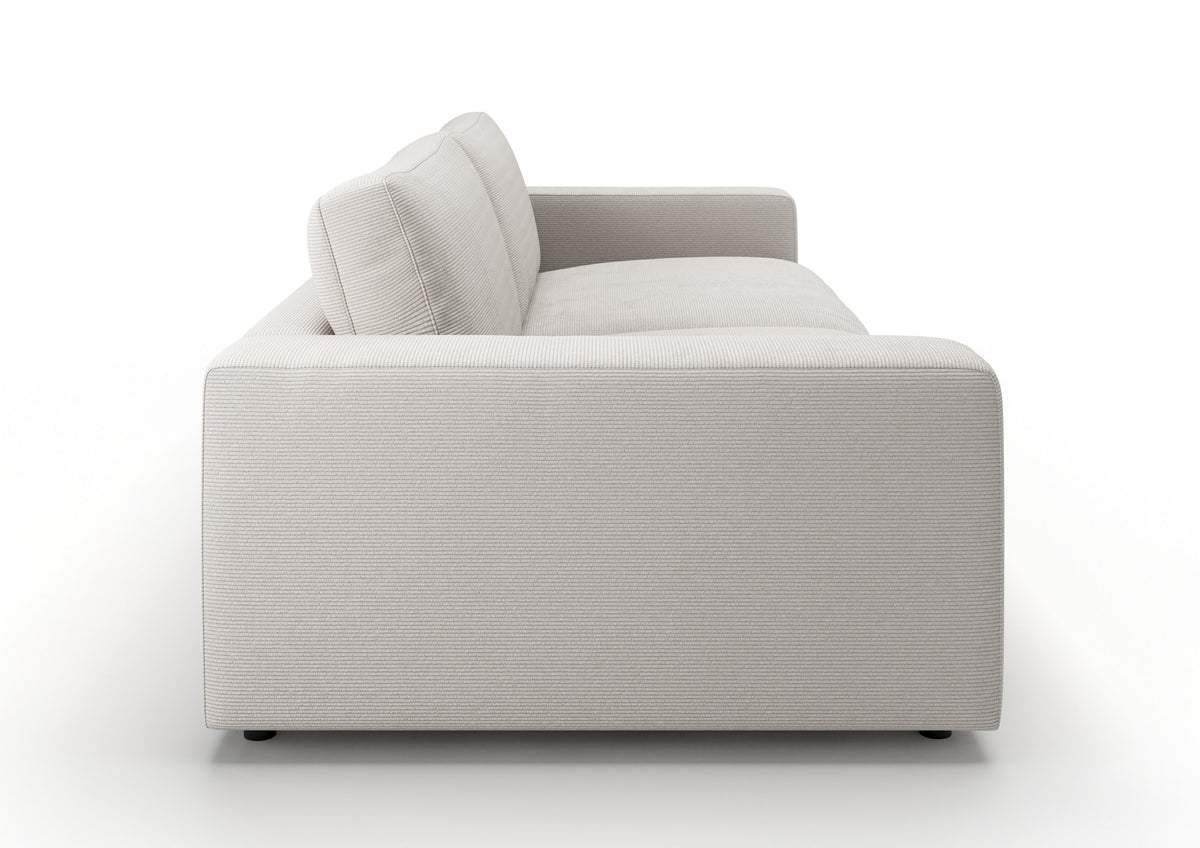 Skagen 3-Sitzer-Sofa in Feincord Weiß – Seitenansicht