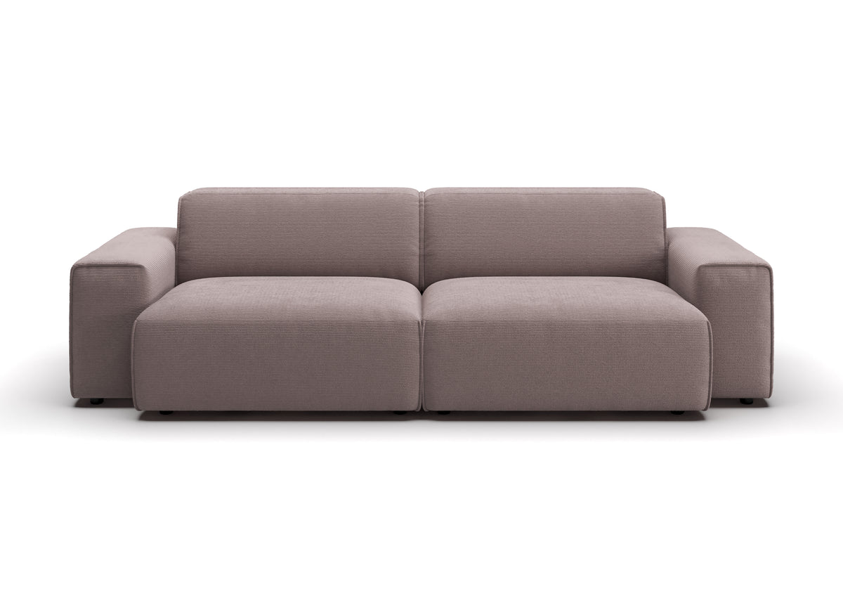 Lund 3-Sitzer-Sofa in Feincord Altrosa – Ansicht von vorn