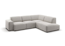 Lund Ecksofa in L-Form in Feincord Weiß, Ecke rechts