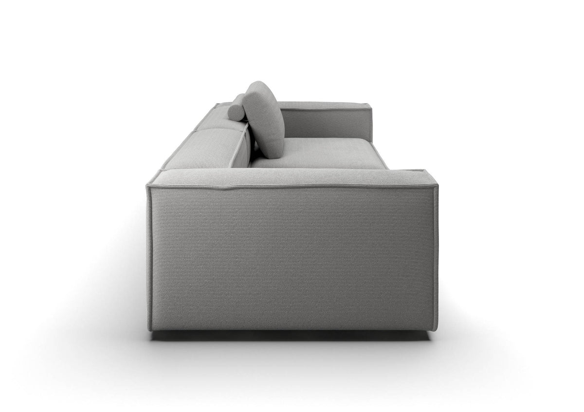 Bergen 3-Sitzer-Sofa in Feincord Grau – Seitenansicht