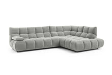 Ribe Ecksofa in L-Form in Feincord Grau, Ecke rechts