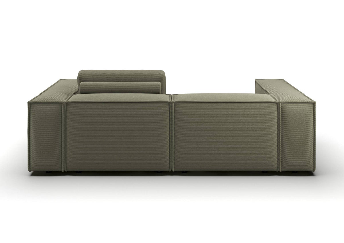 Bergen 2-Sitzer-Sofa in Feincord Oliv – Rückansicht