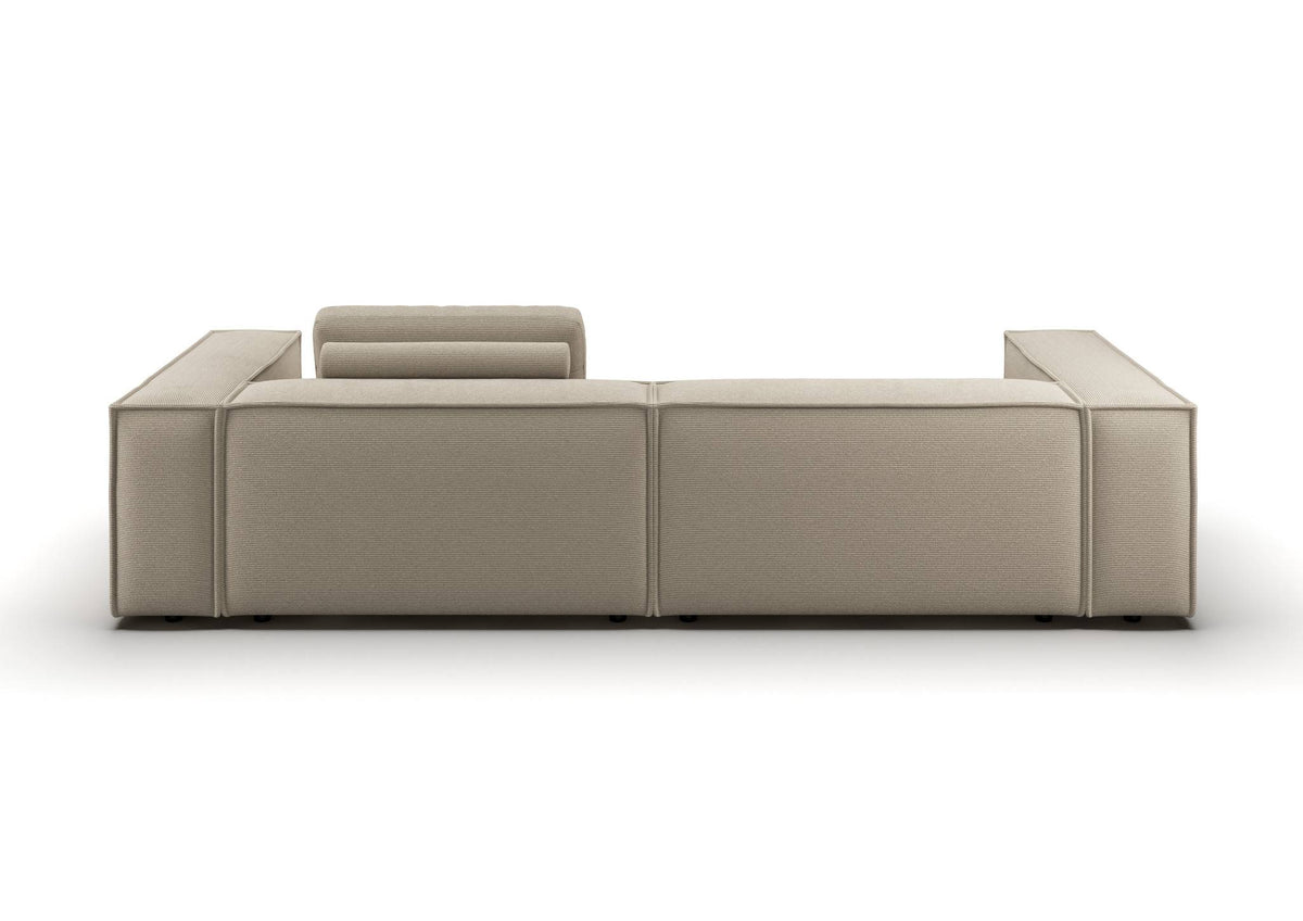 Bergen 3-Sitzer-Sofa in Feincord Sand – Rückansicht