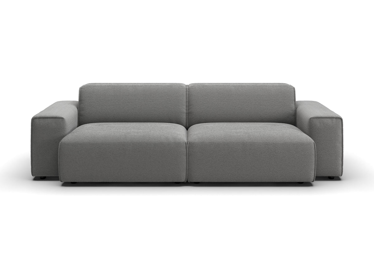Lund 3-Sitzer-Sofa in Feincord Grau – Ansicht von vorn