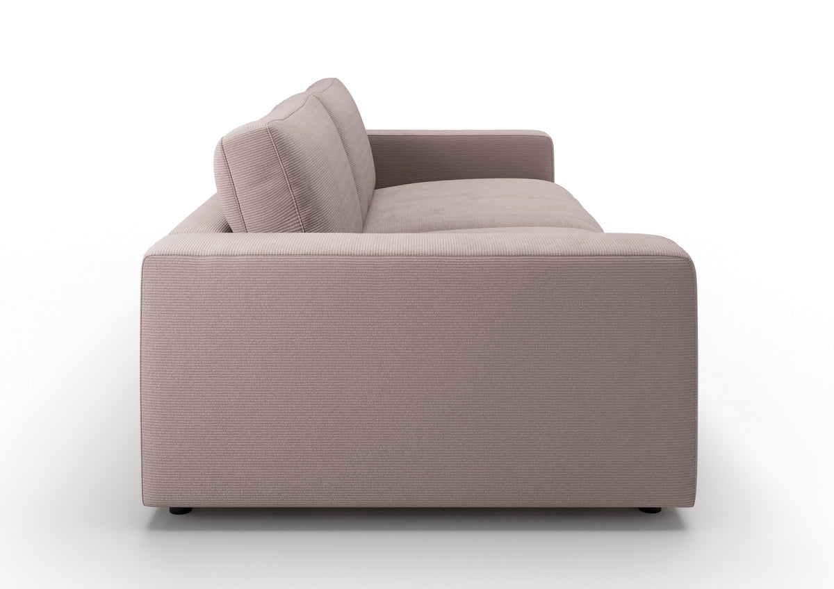 Skagen 3-Sitzer-Sofa in Feincord Altrosa – Seitenansicht