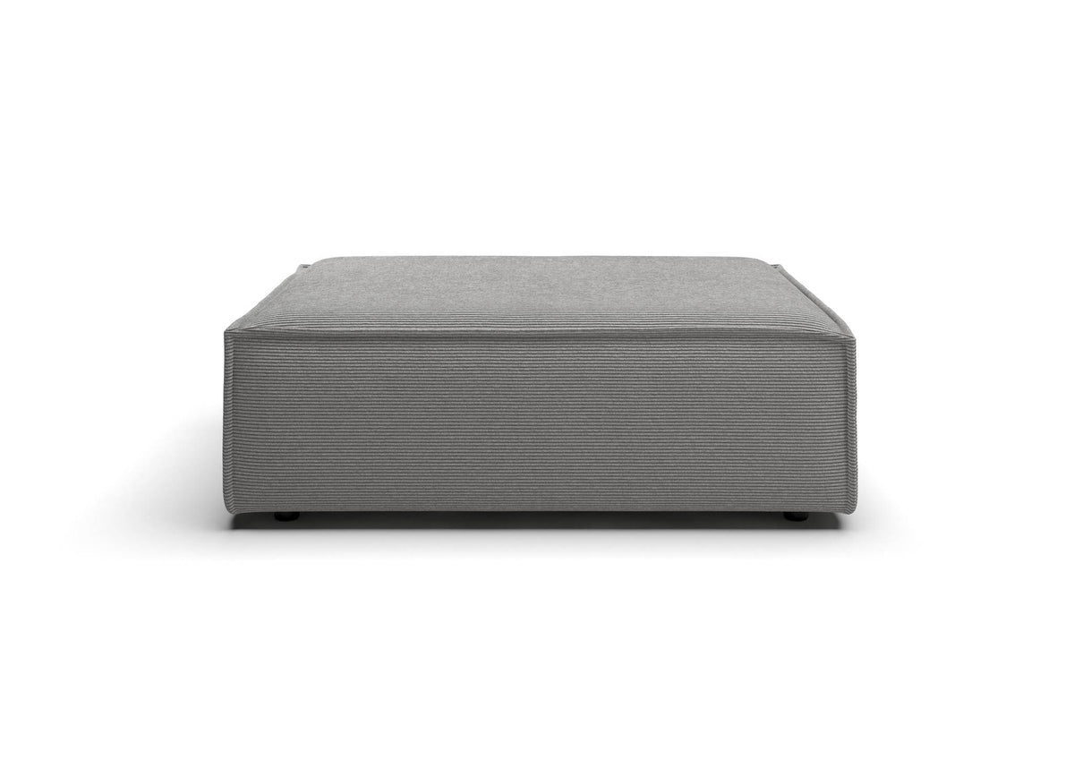 Bergen Hockerbank in Feincord Grau – Ansicht von vorn