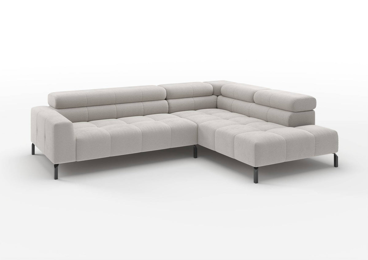 Kalmar Ecksofa in L-Form in Feincord Weiß, Ecke rechts