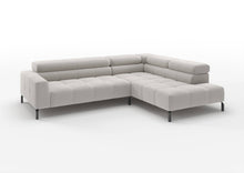 Kalmar Ecksofa in L-Form in Feincord Weiß, Ecke rechts