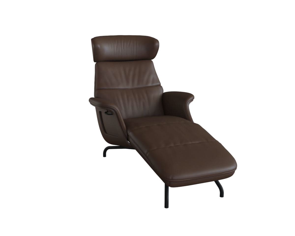 Clement Chaiselongue - Leder Omaha - Warm Brown
